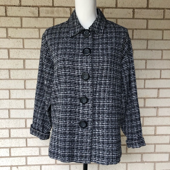 Chico's Jackets & Blazers - CHICOS B/W Jacket Sz 2 Tweedy Acrylic